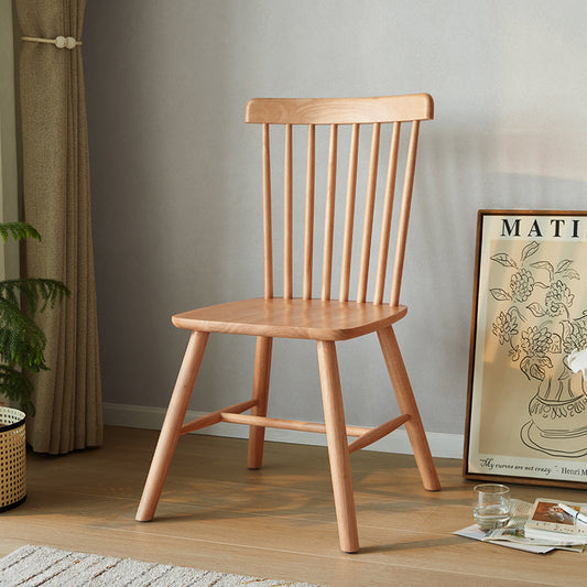 True Color Natural Dining Chair Set of 2 Spindle Back Windsor Design-0