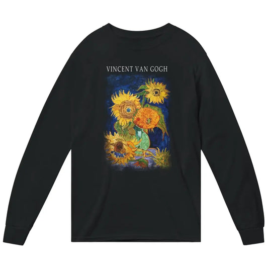 Vincent Van Gogh Five Sunflowers Artwork Long Sleeve Cotton Shirts-0