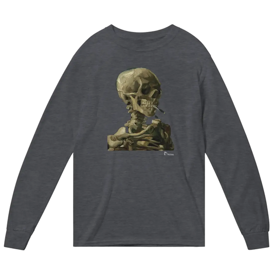 Van Gogh Skull Skeleton Art Long Sleeve T-Shirt-0