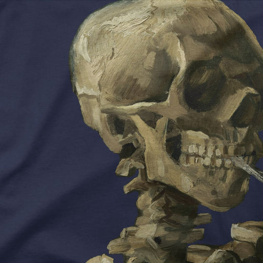 Van Gogh Skull Skeleton Art Long Sleeve T-Shirt-1